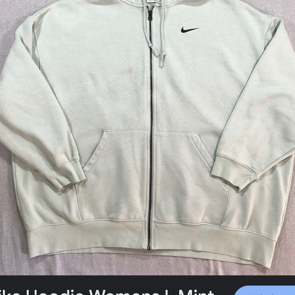 Nike Light Gray Zip-Up Hoodie